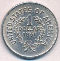 Amerikai Egyesült Államok 1851. 1$ Fe hamisítvány T:2 USA 1851. 1 Dollar Fe fake C:XF