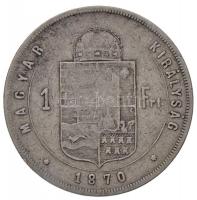 1870GYF 1Ft Ag "Ferenc József / Középcímer" Gyulafehérvár (12,16g) T:2-,3 / 
Hungary 1870...