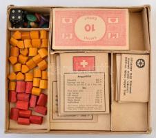 Háború előtti, teljesen hiánytalan, komplett Capitaly társasjáték, Táblával, minden részével, jó áll...