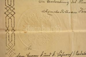 1910 Tartalékos hadnagyi kinevezés Krobatin hadügyminiszter aláírásával / 1910 Warrant for leutnant ...