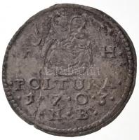 1703NB Poltura Ag "I. Lipót" Nagybánya (0,95g) T:2- rep. / 
Hungary 1703NB Poltura Ag &qu...