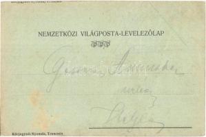 Trencsén, Trencín; Boldog az ki szeretni tud! Szecessziós művészlap, Körjegyzői Nyomda, Trencsén. Ne...