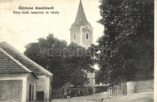 Alsódiós, Unter-Nussdorf, Dolné Oresany; Római katolikus templom és iskola / Roman Catholic church and school