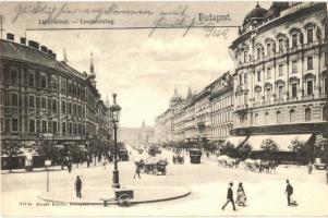 Budapest XIII. Lipót körút, villamosok, Bruck Károly Vígszínház kávéháza, Dr. Gémes Mihály nőorvos