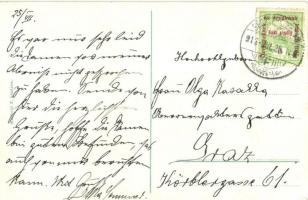 Besztercebánya, Banska Bystrica; IV. Béla király tér, szökőkút, Keme Ignác és Tulinszky üzlete. Mach...