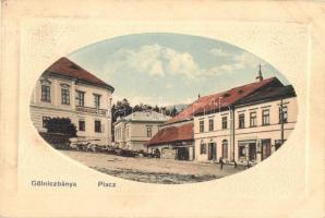 Gölnicbánya, Gelnica, Bergstadt Gölnitz; Piac tér, Electro Mozgókép-színház, mozi, üzletek. B. Friedmann kiadása / market square, cinema, shops