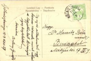 Gölnicbánya, Gelnica, Bergstadt Gölnitz; Piac tér, Electro Mozgókép-színház, mozi, üzletek. B. Fried...