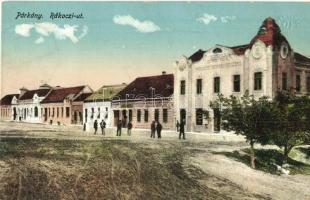 Párkány, Stúrovó; Rákóczi út, takarékpénztár, üzlet / street, savings bank, shop