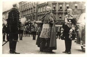 1938 Budapest, Szent Év; Eugenio Pacelli bíboros (a későbbi XII. Piusz pápa) és Horthy kormányzó. Gárdony és Fenyvesi kiadása 2127. sz.