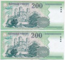 2006. 200Ft (2x) sorszámkövetők, "FB 8704691 - FB 8704692" T:II