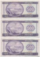 1975. 500Ft (3x) sorszámkövetők "E053 050547 - E053 050549" T:II