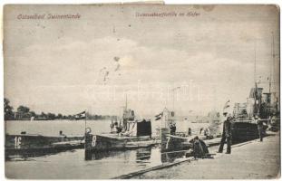 Ostseebad Swinemünde, Unterseebootflottile im Hafen. Kaiserliche Marine / German Navy, submarine U-16, U-8 and U-7 (EK)