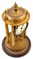XIX. sz. vége: Nagyméretű 400 napos álló óra. Torziós ingás szerkezettel. Üveg búra alatt. Felhúzóku...