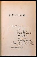 Baráth György: Versek. Bp., 1942, Officina Nyomda és Kiadóvállalat. Kiadói papírkötés, kissé hiányos...