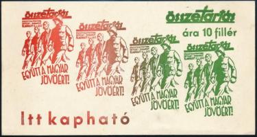 cca 1940 Az Összetartás c. nyilas lap reklám cédulája. 18x10 cm / Hungarian Arrow-corss party advertisement paper, 18x10 cm