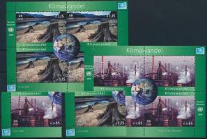 Klímaváltozás blokksor + 2 ívsarki bélyeg Climate change block + 2 corner stamps