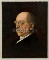 Huber jelzéssel: Otto von Bismarck cca 1900. Olaj, vászon, restaurált, 55×45 cm