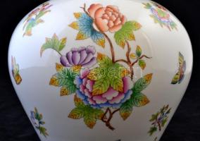 Herendi Viktória mintás nagy váza, kézzel festett, jelzett, hibátlan, m: 39 cm