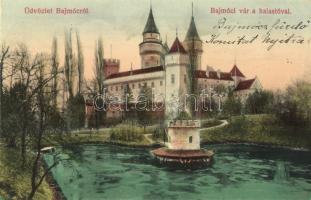 Bajmóc, Bojnice; Gróf Pálffy várkastély a halastóval, Gubits B. kiadása / castle with the fishpond (EK)