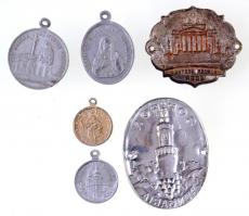 6db-os fém, illetve Al felvarró, botjelvény és medál tétel, benne "Sopron", "Főszékes...