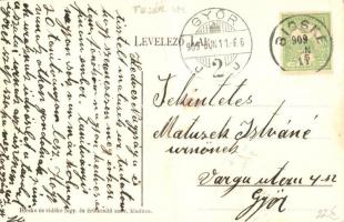 Bicske, Vasútállomás gőzmozdonnyal, Tót utca, Községháza és óvoda (fa)