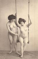 Erotic nude lesbian ladies swinging