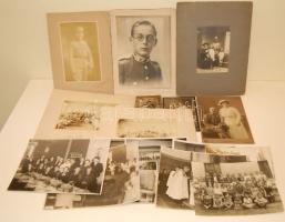 cca 1890-1940 96 db túlnyomórészt nagyméretű tablófotó (benne katonai fotók  és néhány fotólap)