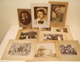 cca 1890-1940 96 db túlnyomórészt nagyméretű tablófotó (benne katonai fotók  és néhány fotólap)
