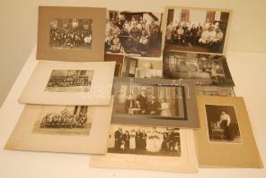cca 1890-1940 96 db túlnyomórészt nagyméretű tablófotó (benne katonai fotók  és néhány fotólap)