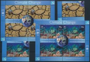 Climate change blockset + 2 corner stamps from block, Éghajlatváltozás blokksor + blokkból kitépett 2 ívsarki bélyeg
