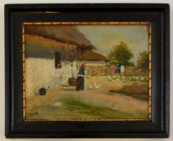 Zentay jelzéssel: Etetés, olaj, fa, keretben, 20×25 cm