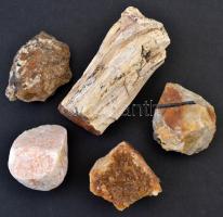 5 db különféle érdekes ásvány, köztük rózsakvarc, különböző méretben