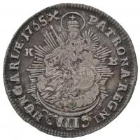1765K-B 7kr Ag "Mária Terézia" (3,13g) T:2 patina / 
Hungary 1765K-B 7 Kreuzer Ag "M...