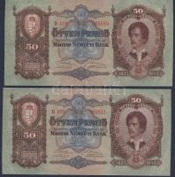 1932. 50P (2x) egymásutáni sorszámmal T:I