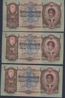 1932. 50P (3x) egymásutáni sorszámmal T:I