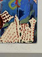 Pataki János (1933- ): A szépség elrendeződik, kollázs, papír, paszpartuban, üvegezett keretben, 29,...