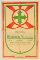cca 1935 Nyilaskeresztes párt plakátja / Hungarian nazi (arrow-cross) party poster. 31x48 cm
