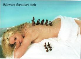 7 db MODERN erotikus sakk képeslap / 7 MODERN erotic chess postcards