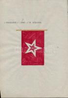 1935 A szovjet Vörös Hadsereg haditengerészetének lobogói. Magyar összeállítású leltár. 20 db kézi r...