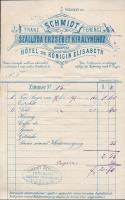 cca 1830-1900 4 db fejléces, grafikus pesti szálloda számla / hotel invoices