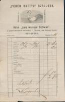 cca 1830-1900 4 db fejléces, grafikus pesti szálloda számla / hotel invoices