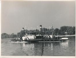 cca 1950 A Slavonija jugoszláv gőzös a Dunán / Slavonija Yugoslavian steamer on the Danube .24x16 cm