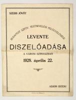 1928 Meghívó és plakát Levente ünnepség díszelőadására.