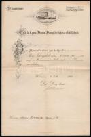 1904 A DDSG hajózási vállalat díszes nyugtája / 1904 DDSG ornamented receipt