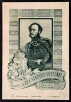 1941 Gróf Széchenyi István születésének 150. évfordulójára készült Légrády Sándor által tervezett nyomtatvány, Nemzetpolitikai Szolgálat kiadása, 21,5x15 cm