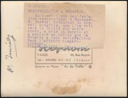 1938 Imrédy Béla miniszter nyilvános beszéde a cseh-magyar ügyekről. Sajtófotó  12x16 cm