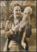 1938 Miss Európa Simon Erzsébet Francia sajtófotó / Miss Europe a Hungarian beauty. French press photo 18x12 cm