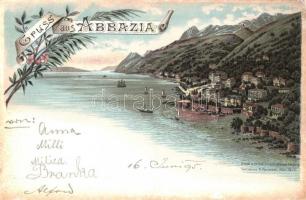 1895 (Vorläufer!) Abbazia, Opatija; Louis Glaser, floral, litho