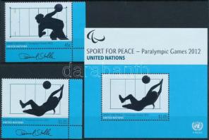 Paralympics corner set + mini sheet set + block, Paralimpia ívsarki sor + kisívsor + blokk