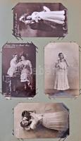 134 db RÉGI magyar színész és színésznő motívumlap nagy alakú albumban / 134 pre-1945 Hungarian acto...